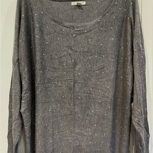 New York & Company Charcoal Knit Top